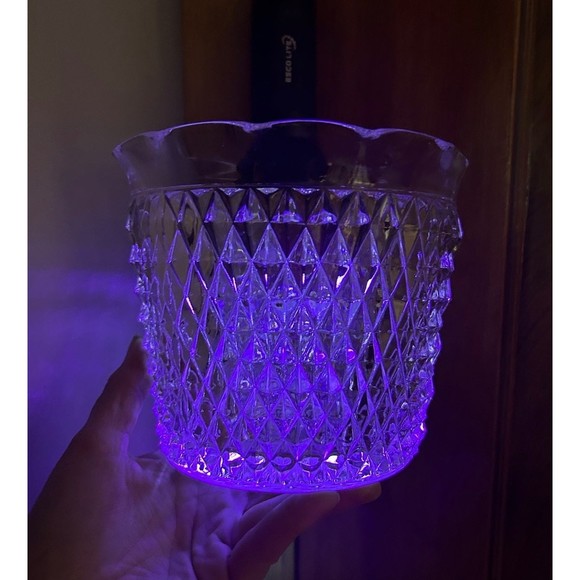 Vintage Indiana glass diamond point ice bucket wine chiller planter - Picture 8 of 8